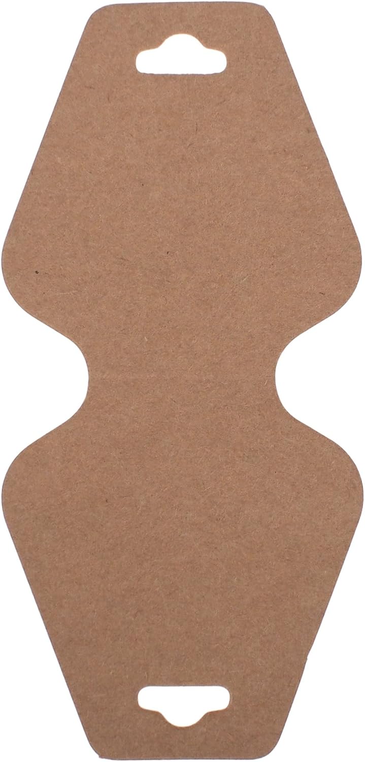 TW-DCARD-TRI-BROWN-100 100-Piece Triangular Fold Over Display Cards, Kraft Brown
