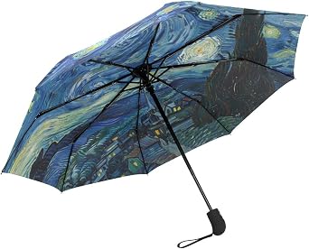 Starry Night Travel Umbrella - Auto Open/Close, Windproof, Compact Folding, Portable for Kids, Women