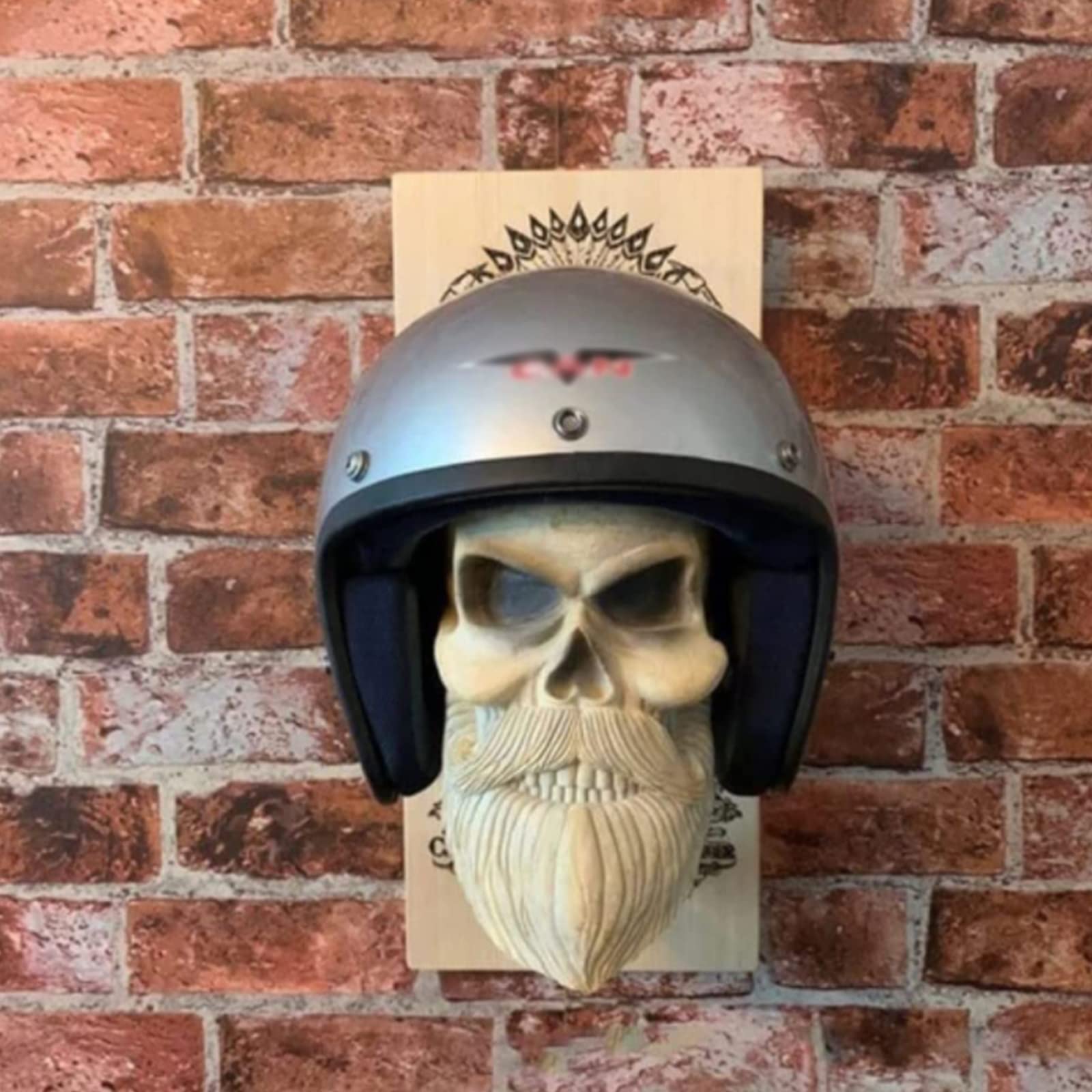 Support Mural Pour Casque En Forme De Tête De Mort - Résine - Pour Moto, Vélo, Déco - Cadeau Motard