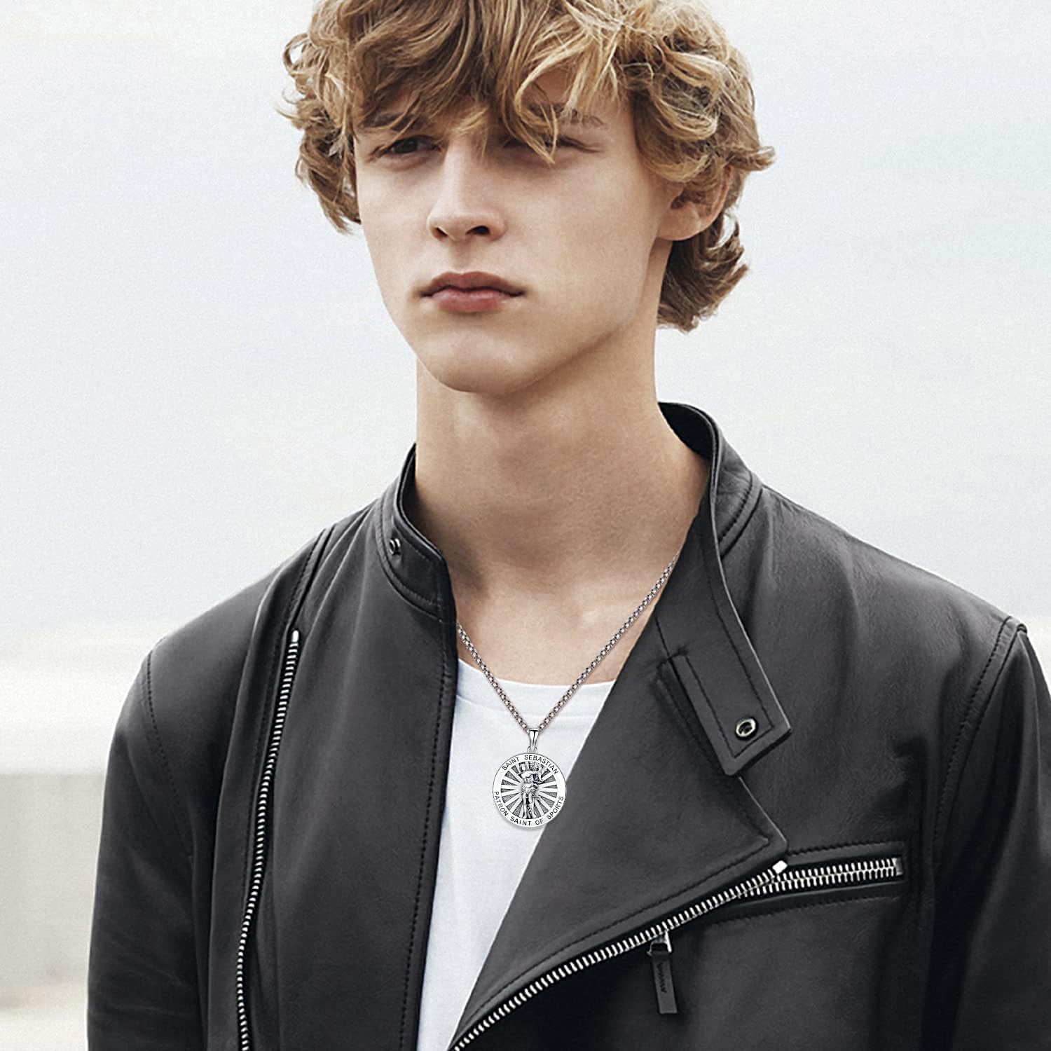 Odinstone 925 Sterling Silver St Michael/St Christopher/St Benedict/Jesus Crucifix/St Uriel/Archangel Raphael Medal Necklace for Men Women Religious Amulets Jewelry Gifts - Image 6