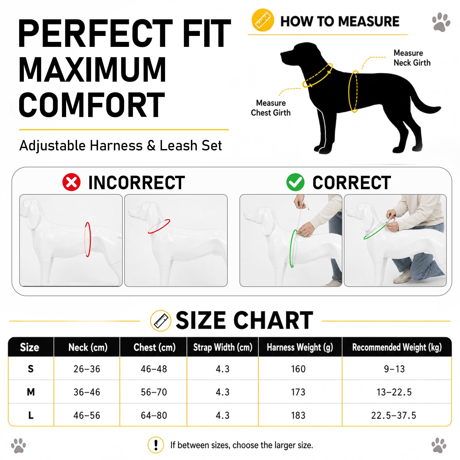 Harnais Chien Anti Traction Réglable, Harnais pour Chien avec Poignée de Contrôle, Harnais de Sécurité Réfléchissant avec Anneau Devant et Dos, Harnais pour Chien Moyen Grand Noir L