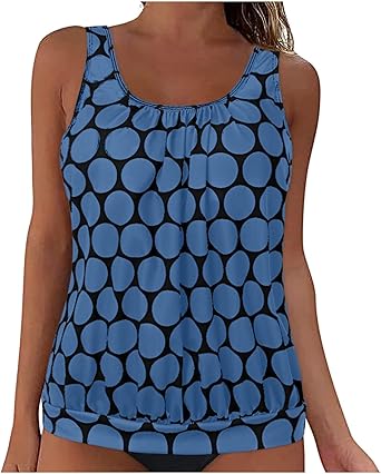 Tankini Swimsuits for Women Swim Tank Top with Shorts 2 Piece Swimwear Modest Tummy Control Bathing Suits