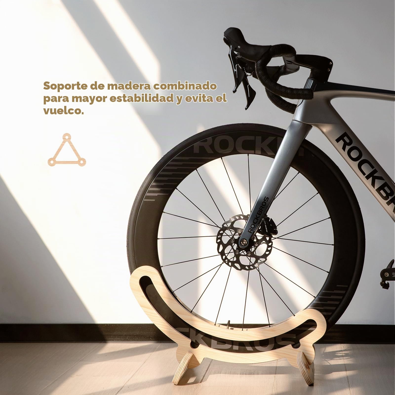 ROCKBROS Soporte Suelo Bicicleta, Aparcar 700C Bicicleta de Carretera, Soporte Portátil para Estacionamiento y Aparcamiento en Interior y Exterior