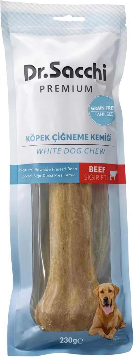 Dr.Sacchi Premium Sığır Etli Doğal Sığır Derisi Press Kemik Tahılsız Köpek Ödülü 10” 220-240 Gr 1'li