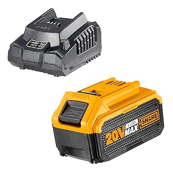 INGCO 20V 4.0Ah Battery & Charger Set, Compatible with All INGCO 20V Power Tools