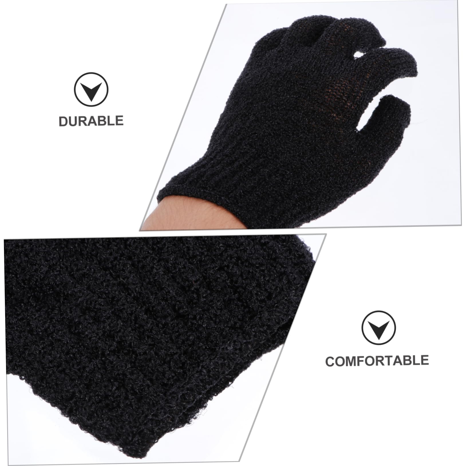 Baluue 12paare Schwarze Peeling-handschuhe Für Körperpflege Exfolierende Duschhandschuhe Zur Entfernung Von Abgestorbener Haut Für Spa Und Massage Fach