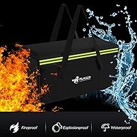 Vista 2 de FLASLD Bolsa de Lipo grande ignífuga para almacenamiento y carga de batería de litio de 200 Ah, 22 x 9 x 9.5 pulgadas, bolsa de batería de bicicleta