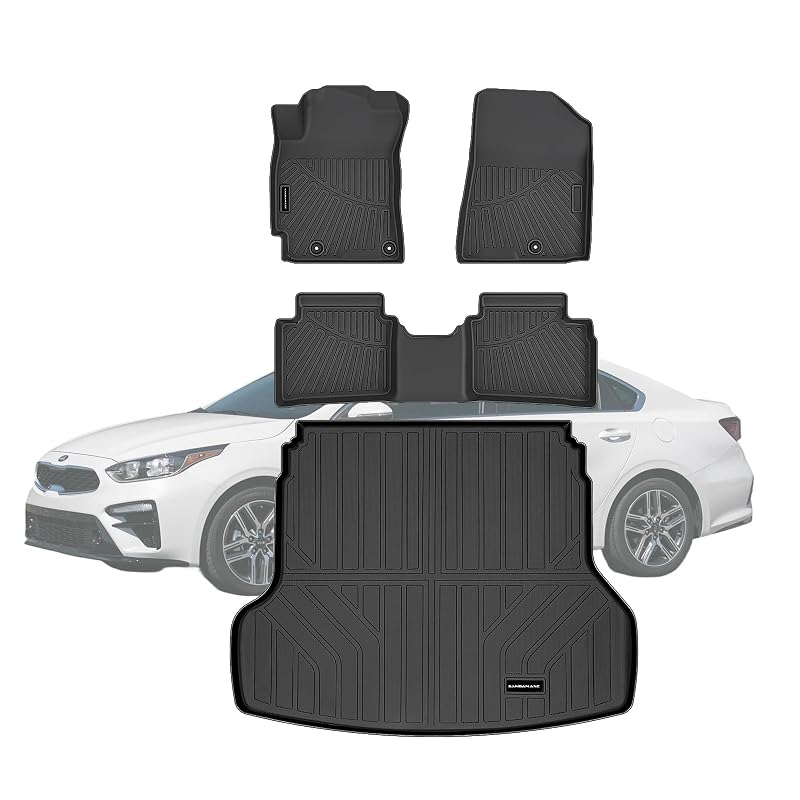 Tapete automotivo em TPE para Kia Forte 2019–2024, preto, encaixe específico para versões S, EX, FE, LX, LXS, GT e GT-Line