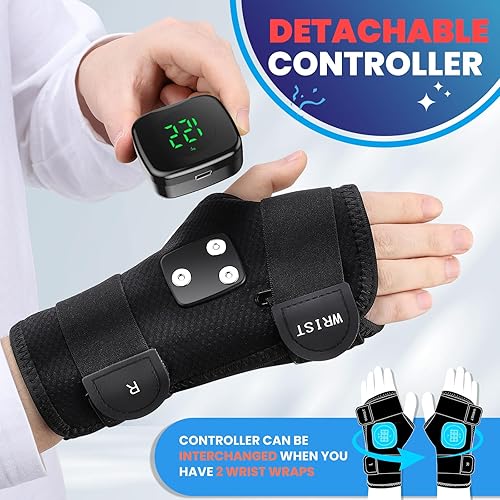 Miniatura 6 de Almohadilla térmica inalámbrica para muñeca para artritis y alivio del túnel carpiano, almohadilla térmica para manos con muñequera calefactada para