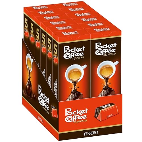 Pocket Coffee Ferrero 12-5 Piece Packs (60 Piece Case) - Coffee - 5 Count (Pack of 12)