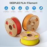 DEEPLEE Filament PLA+ 1.75mm Rose, Violet, Bleu Ciel, Vert de Mer 4kg | Bobine PLA Plus Filament Bundle pour Imprimantes 3D FDM, Haute Précision Dimensionnelle +/- 0,02 mm, Lot PLA - 2