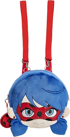 Micotaku Miraculous Ladybug Officially Licensed Ladybug Plush Bag Backpack for for Daily Travel