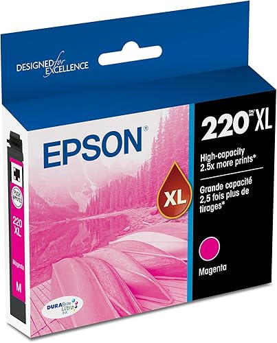 EPSON 220 DURABrite Ultra Ink Cartucho magenta de alta capacidad (T220XL320-S) funciona con WorkForce WF-2630, WF-2650, WF-2660, WF-2750, WF-2760,