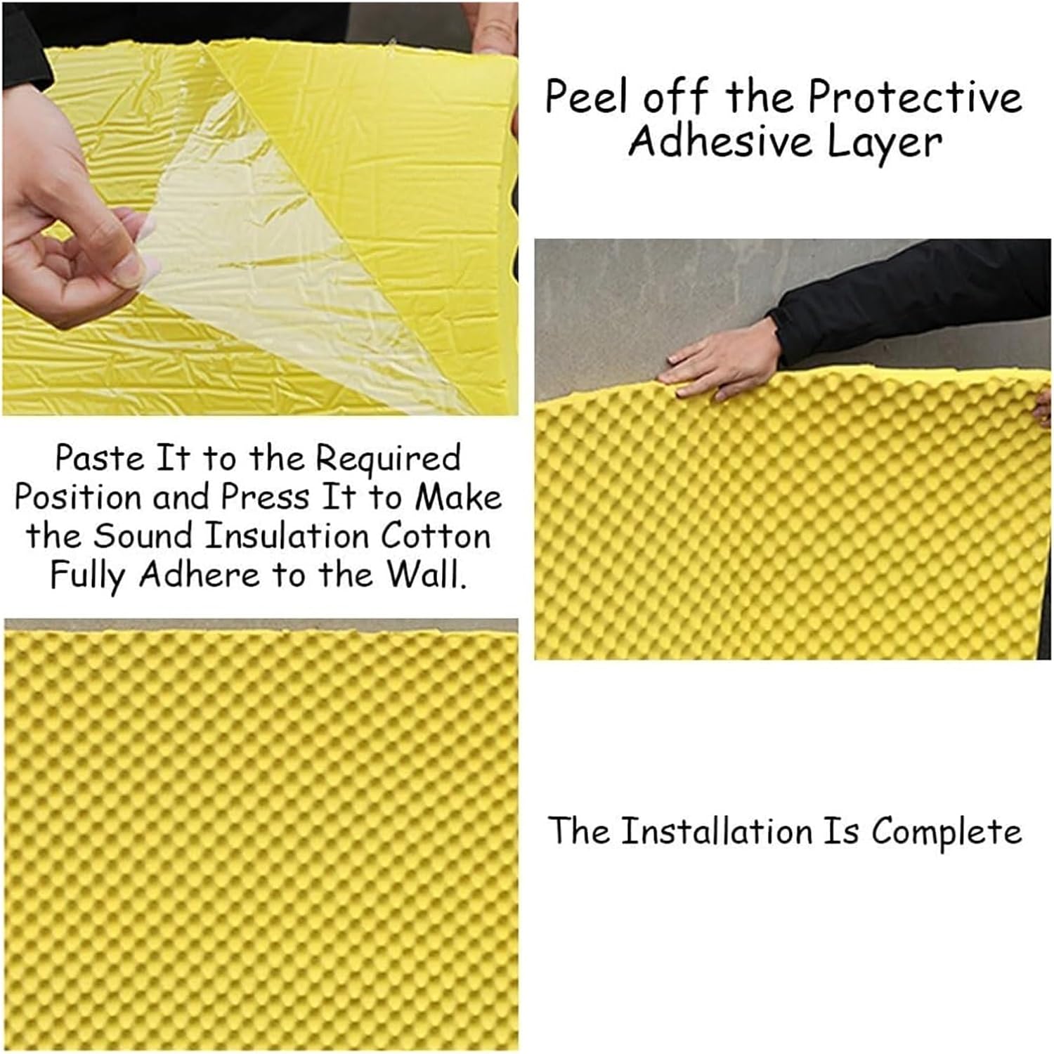 防音フォーム防音板 騒音音響発泡パネル、厚さ3cmの音楽録音スタジオ遮音綿、自己粘着耐火性難燃性遮音マット (Color : Ora