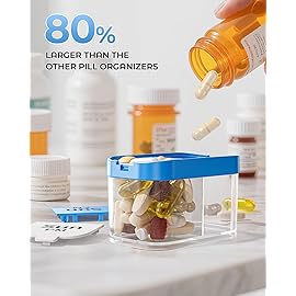 Odaro Extra Large Weekly Pill Organizer, XL Pill Box 7 Day Am Pm, Jumbo Medicine Organizer 2 Times A Day to Hold Daily Medicine Vitamin and Supplements - Rainbow