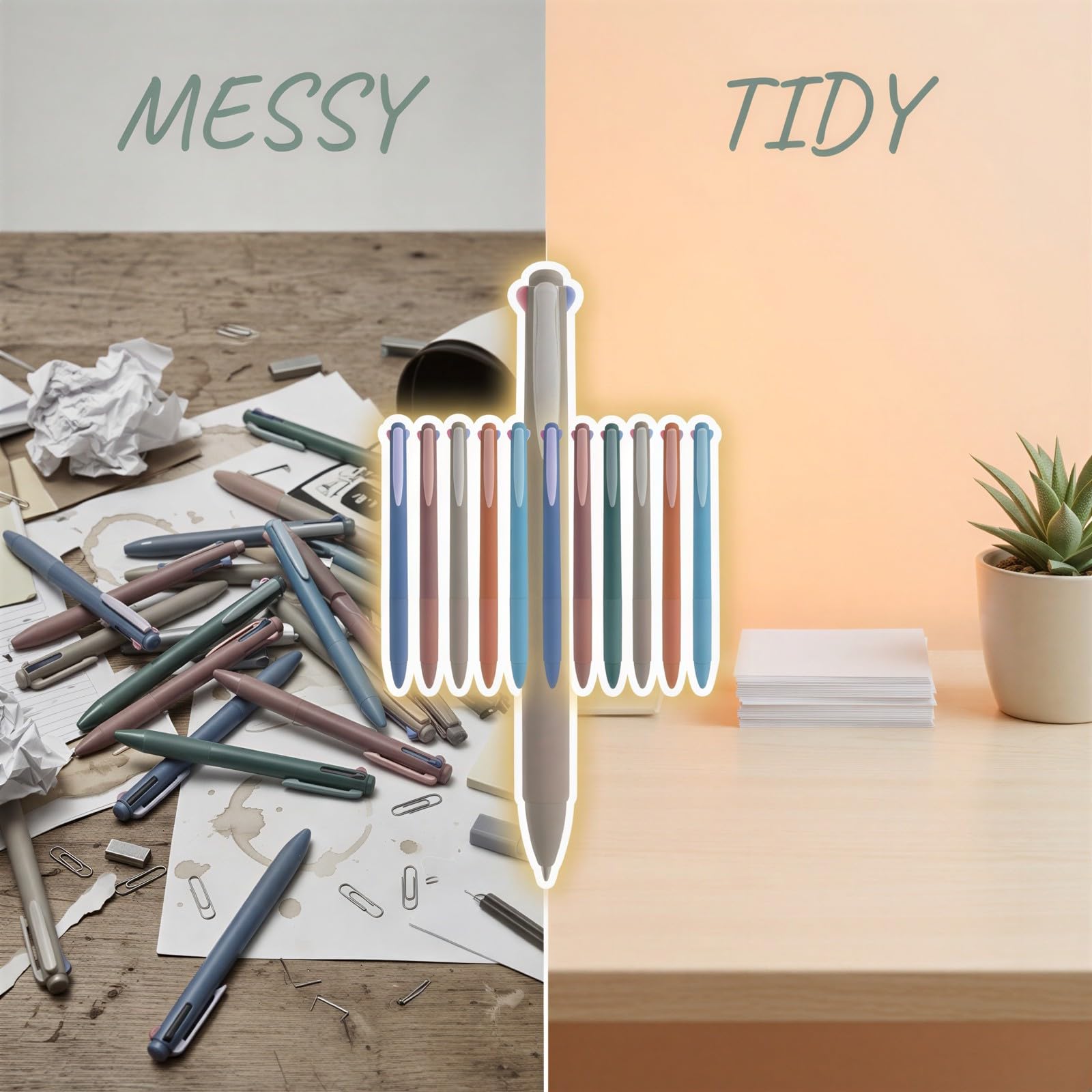 Lot de 12 stylos rétractables multicolores 4 en 1, pointe fine 0,5 mm, tons terre, encre à séchage rapide, écriture fluide pour prise de notes, journaling, école, bureau, 14,6 x 1,5 cm