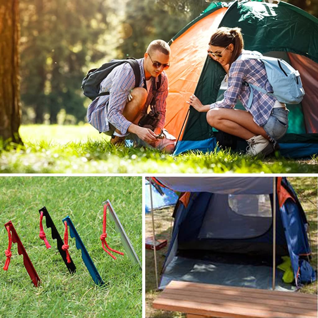Zelt-Heringe Ultraleichte Heavy Duty Aluminium-Heringe Y-Form Heavy Duty Zelt-Heringe mit reflektierendem Seil für Camping Strand Outdoor Sand (Silber 8 Stück)