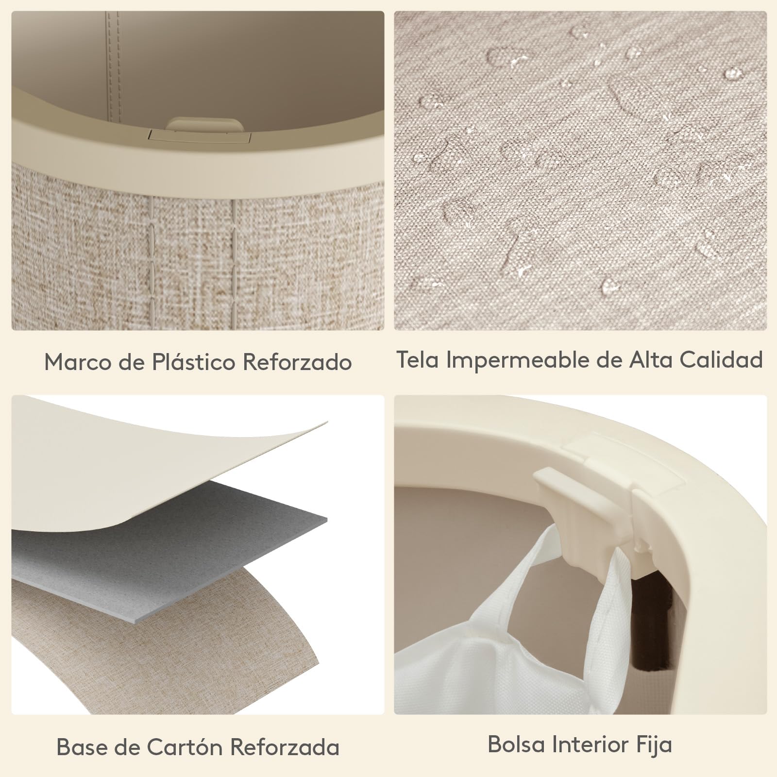 Lifewit Cesto para Ropa Sucia 150 L Plegable con Tapa, 3 Compartimentos y Bolsas Extraíbles