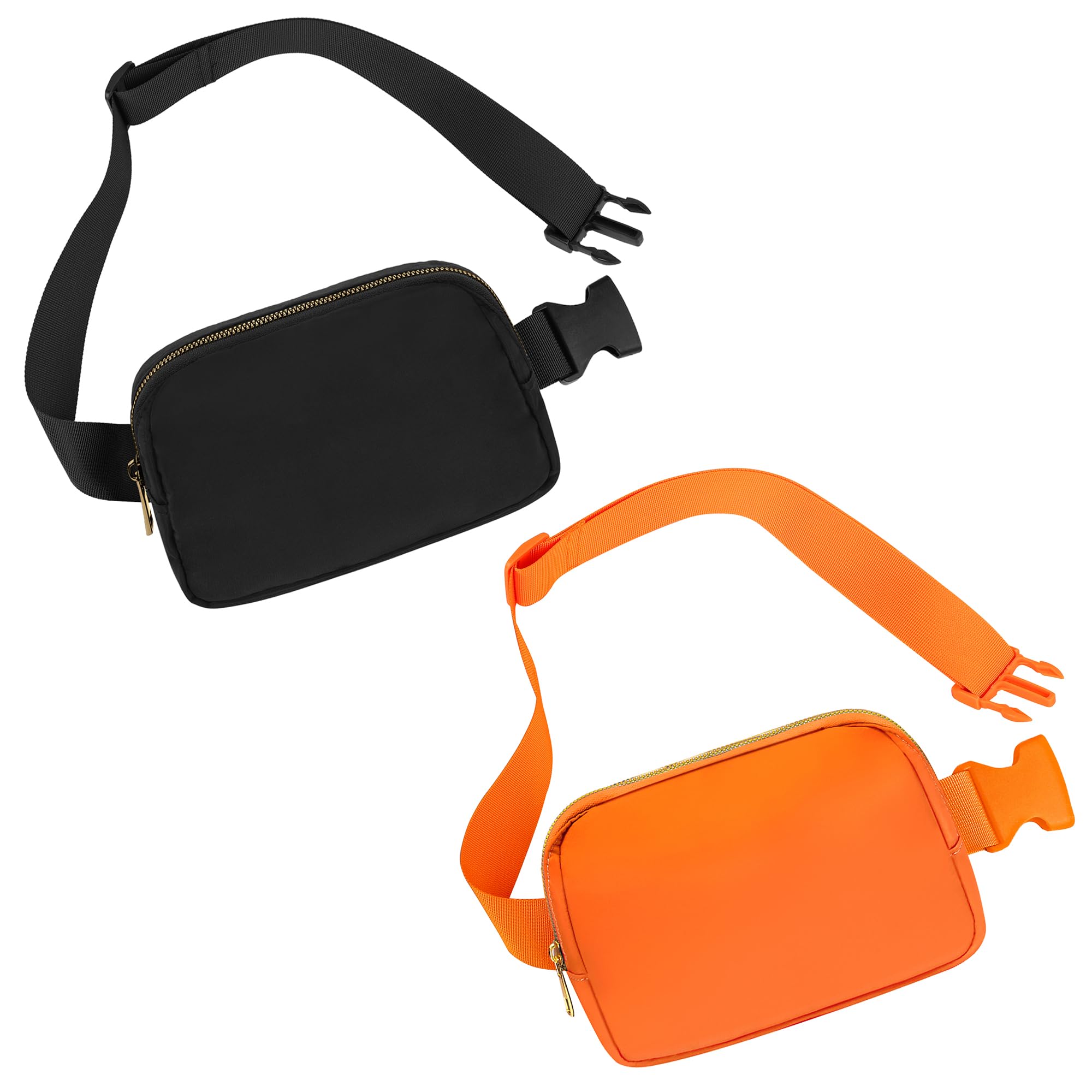 Frenou Waist Pack for Running Fanny Pack forWomen and Men Gift and Men Crossbody Belt Bag Bum Bag with Adjustable Strap for Sports Black+Orange