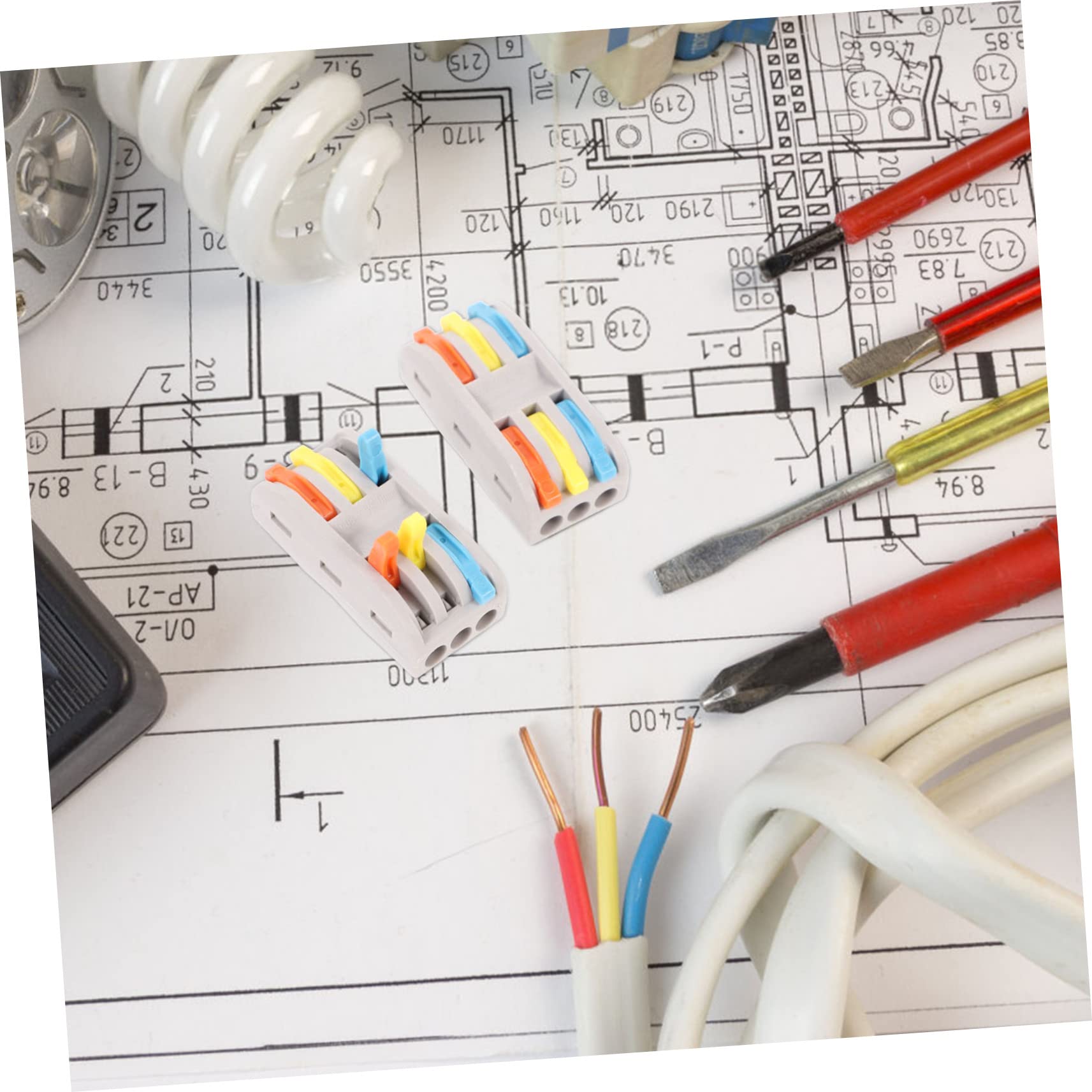 SOLUSTRE 30piezas Conectores De Terminales Eléctricos Bloque De Conector De Salidas Conectores De Cables Compactos De Leva Fácil Instalación y Conexiones Rápidas Para Proyectos De
