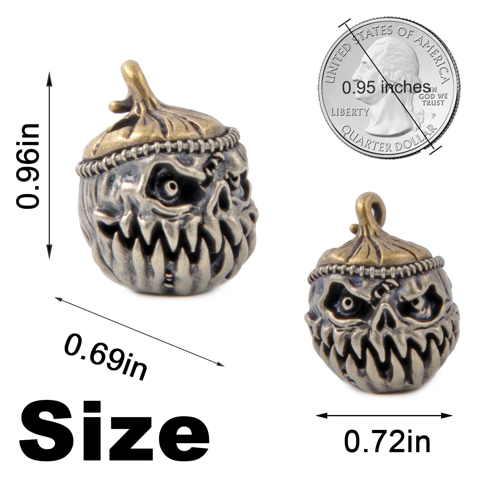 FLAMEDUKE Messer-Schlüsselband-Perle Aus Kupfer – Totenkopf-Anhänger Für Paracord, EDC & DIY – Handgegossen