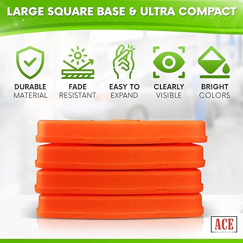 Miniatura 4 de Conos de tráfico naranja de 18 pulgadas paquete de 4 conos de seguridad plegables naranjas cono de tráfico perfecto para uso como conos de