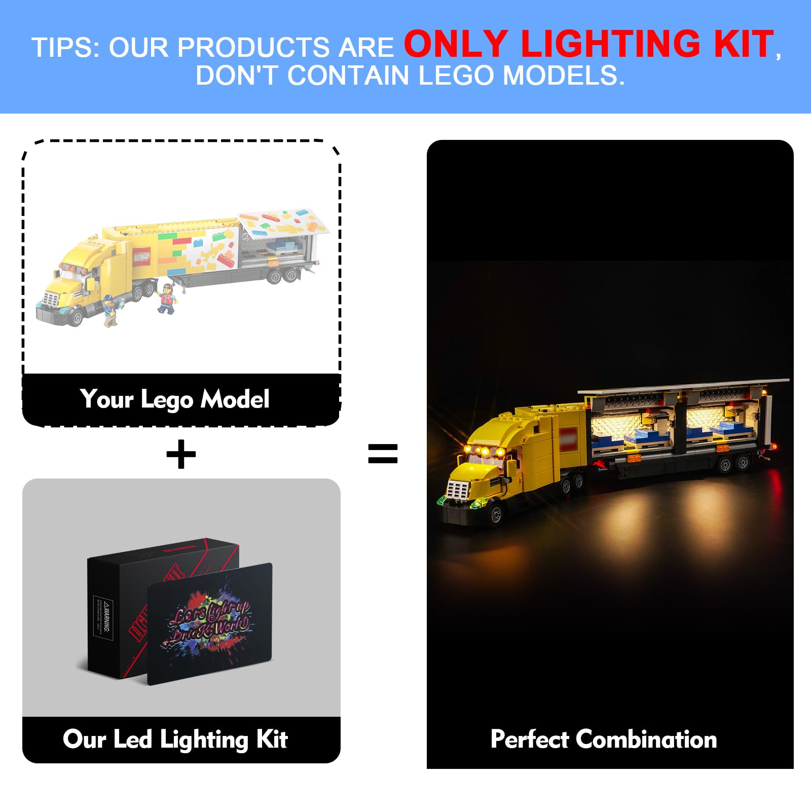Light Kit for Lego Yellow Delivery Truck Lighting Set for Lego 60440 Yellow Delivery Truck Set - Not Include Models, Just Light Kit - Image 2