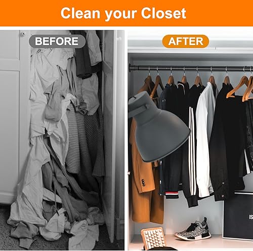 Miniatura 3 de Barra de armario ajustable de 63-70 pulgadas  Diámetro de 1.26 pulgadas  Barras de armario resistentes para colgar ropa  Postes de metal de alta