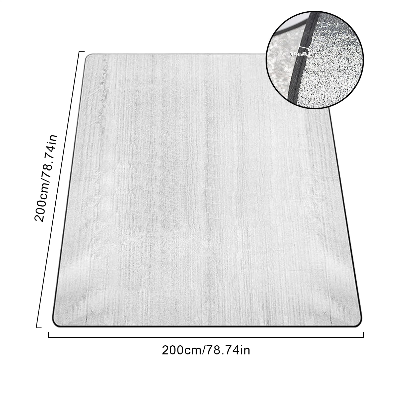 Nawierzchnia do spania na kempingu 200x200 cm Oddychająca Aluminiowa | Izolowana mata na kemping na Wyprawy Turystykę Wędrówki Polowanie Namiot Plażę Ogród Rodzinę Zwierzęta