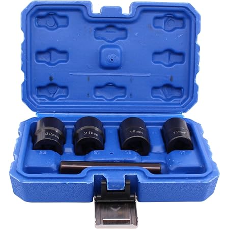 5-Piece Twist Socket Set – 1/2" Drive – Wheel Lock Nut Removal Tool – 17, 19, 21, 22mm – Unbranded