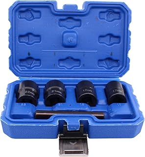 HouYeen Emergency Locking Wheel Nut Impact Bolt Lug Removal Extractor Twist Socket Remover Tool 17MM,19MM, 21MM, 22MM with Straight Bar