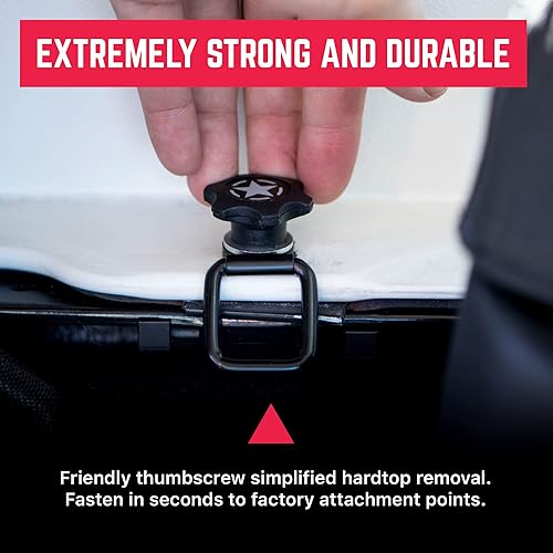 Miniatura 5 de GPCA juego de 6 tornillos estriados de cabeza resistente, de fácil liberación, con tuercas, arandelas y anillos para sujeción para Jeep Wrangler YJ