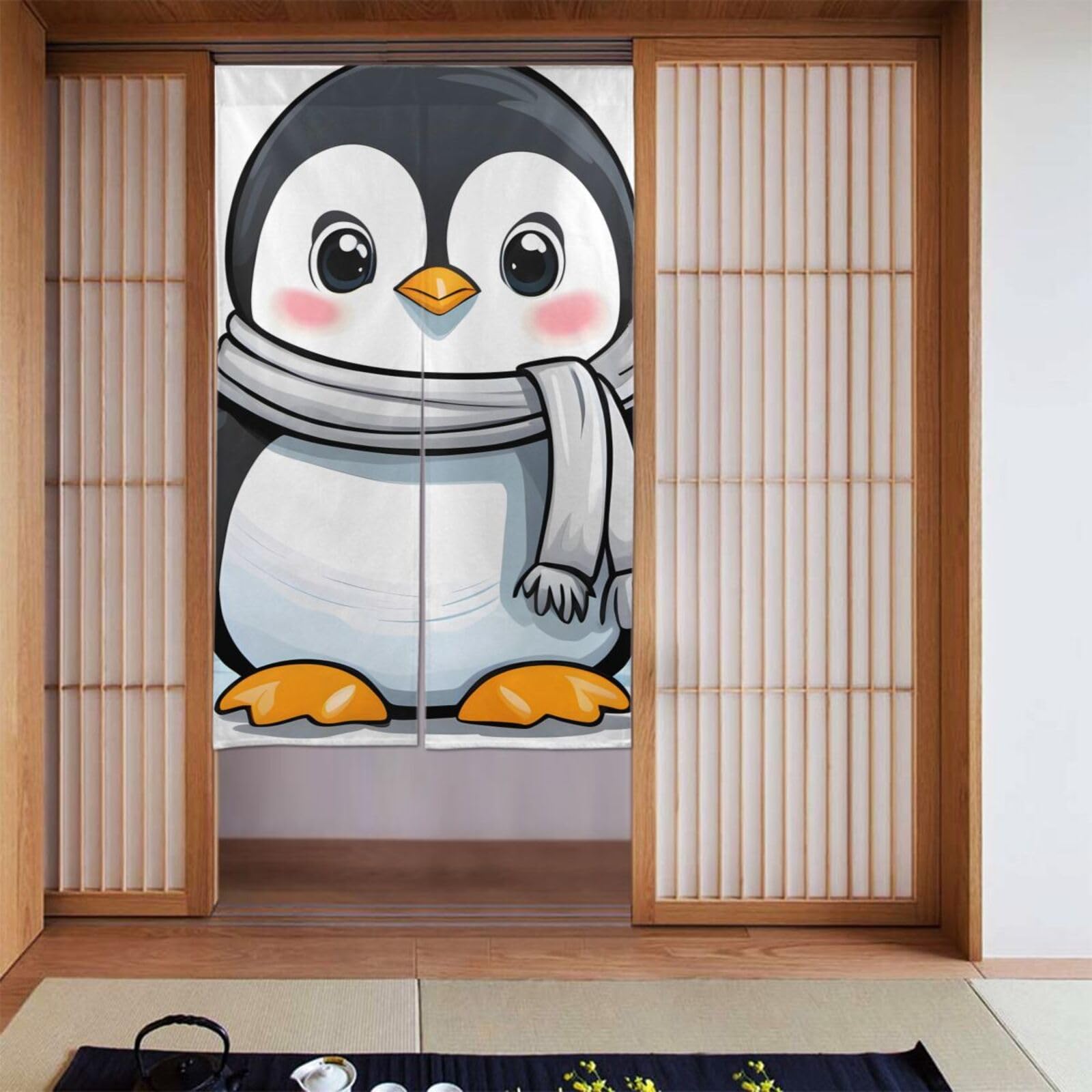 Rideaux pingouin anti-poussière et vent pour portes et séparation