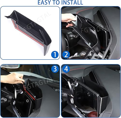 Miniatura 5 de Center Console Storage Box Compatible with Chevrolet Corvette C8 2020-2025, ABS Navigation Screen Rear Storage Tray Organizer, Auto Interior