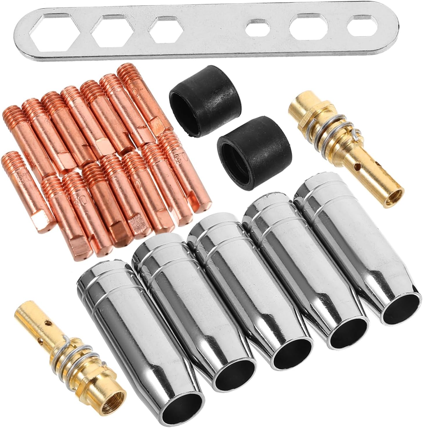1set Welding Torch Accessory Kit Gas Soldering Nozzles Protectors and Connectors for Versatile Welding Projects and Easy Storage