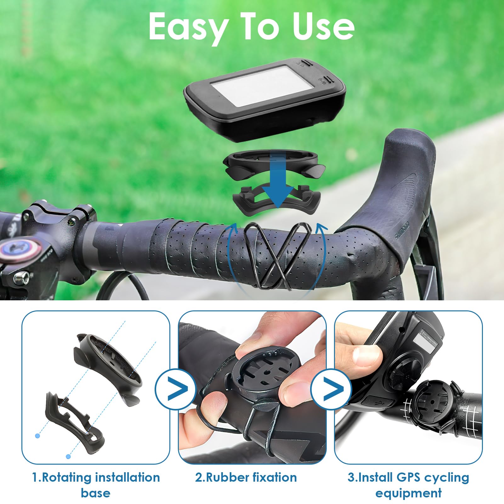 Soporte para bicicleta de cuarto de vuelta compatible con Garmin | Bryton | XOSS | iGPSPORT | Ordenador GPS Bicicleta para Garmin Edge 130 200 500 510 520 530 iGPSPORT iGS50