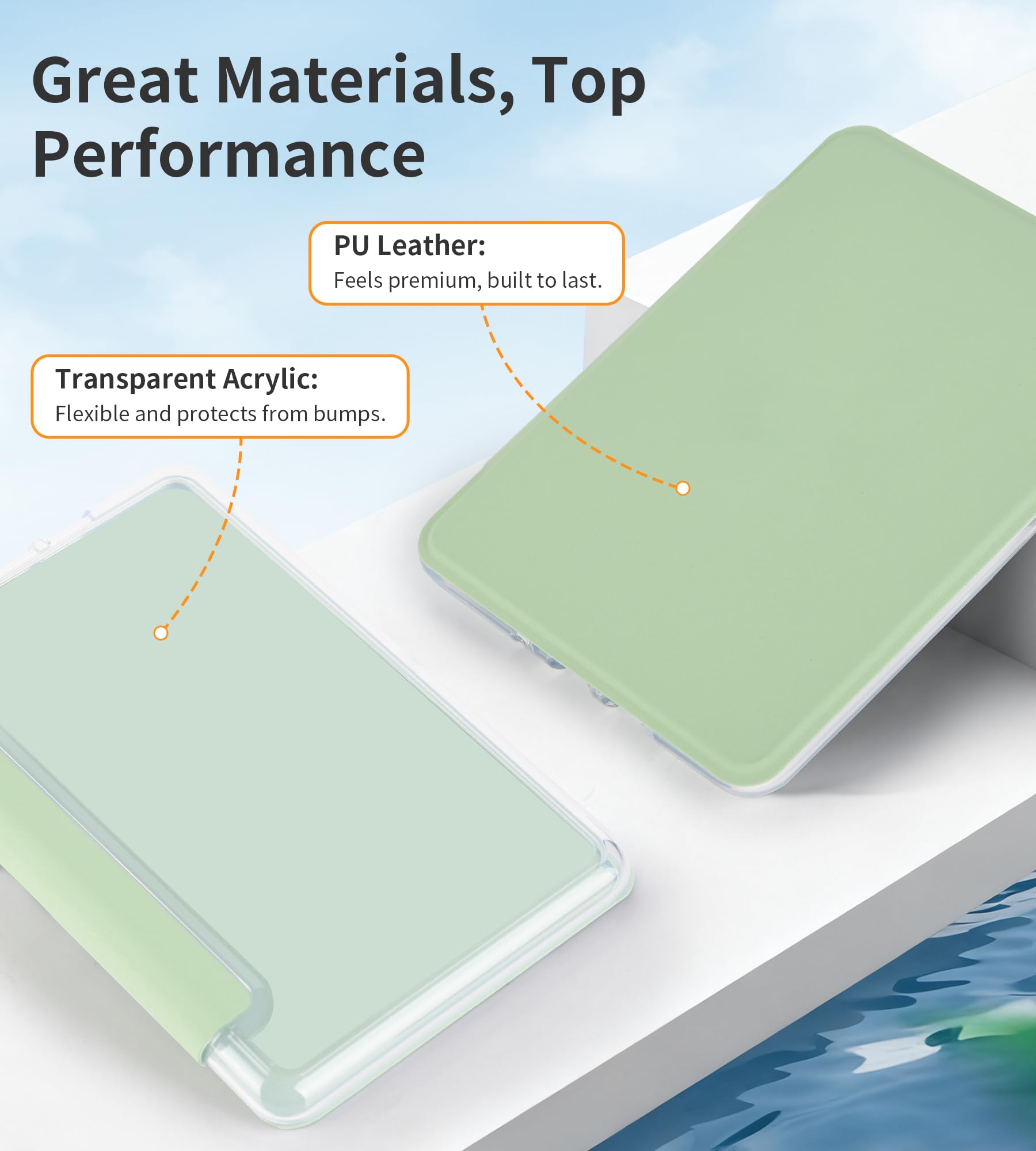 Funda para Kindle 11.ª generación 2024/2022, Transparente y Suave para Kindle de 6 Pulgadas, Protectora magnética de PU con función de suspensión/activación automática y Inteligente (Verde) — view 6