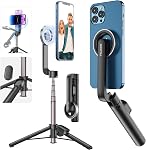 TELESIN Magnetic Mini Selfie Stick, Phone Tripod for iPhone 17 16 15 & Android, Portable Pocket-Size Phone Stand with Zoom Remote Control, Mag-Safe Tripods for Desk/Solo Travel/TikTok Content Creation