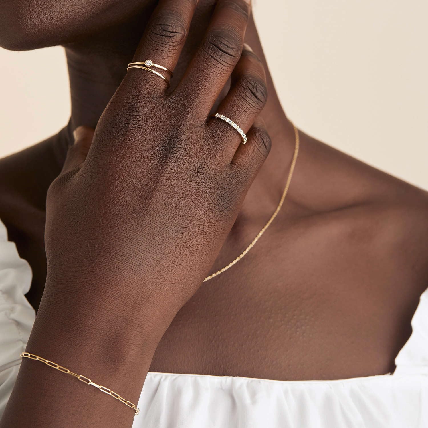 SilverDia 1 Ct Baguette Cut Diamond Dainty Thin Half Eternity Wedding Band For Women 14K Yellow Gold Plated Stacking Promise Band 925 Sterling Silver Handmade Stackable Anniversary Band Gift For Her