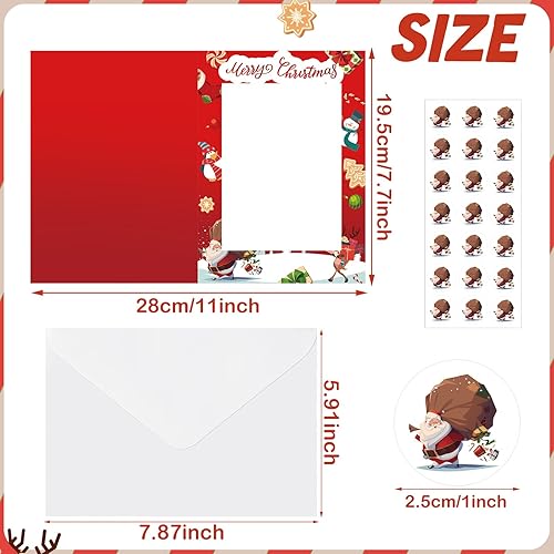 Miniatura 2 de 50 juegos de tarjetas de felicitación con marcos de fotos de Navidad con sobres y calcomanías, se adapta a 4 x 6 pulgadas, tarjetas de Navidad,