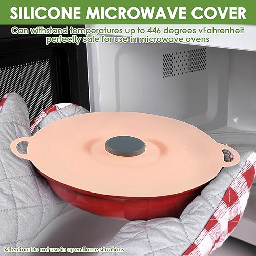 Miniatura 9 de 5 tapas de silicona de varios tamaños a prueba de derrames, apta para microondas, tapa de silicona para tazón, plato, olla.