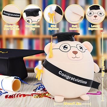 Emoin Graduation Bear Plush, 11.8'' Stuffed Animal
