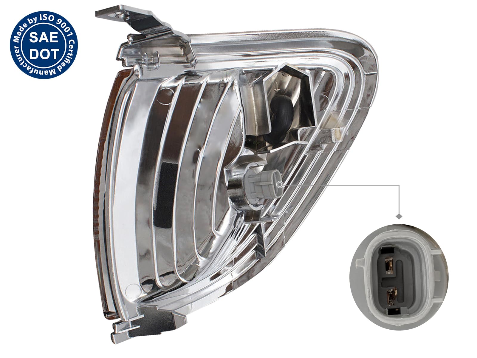 Auto Parts Avenue APA Replacement Chrome Trim Corner Parking Lamp for 2001 2002 2003 2004 Tacoma Passenger Side TO2521161