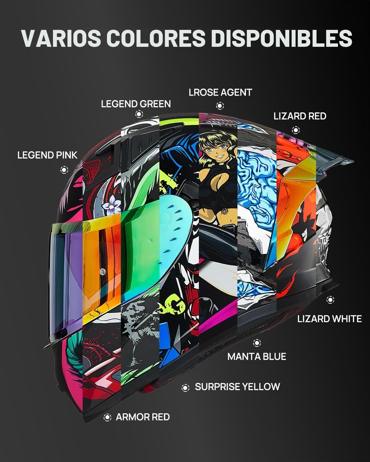ILM Casco Moto Integral para Hombre y Mujer-Casco Moto con 2 Visores Compatible con Pinlock Transparente y Tintado-Street Bike Motocross Casco DOT&ECE Modelo Z501, Manta Blue, L