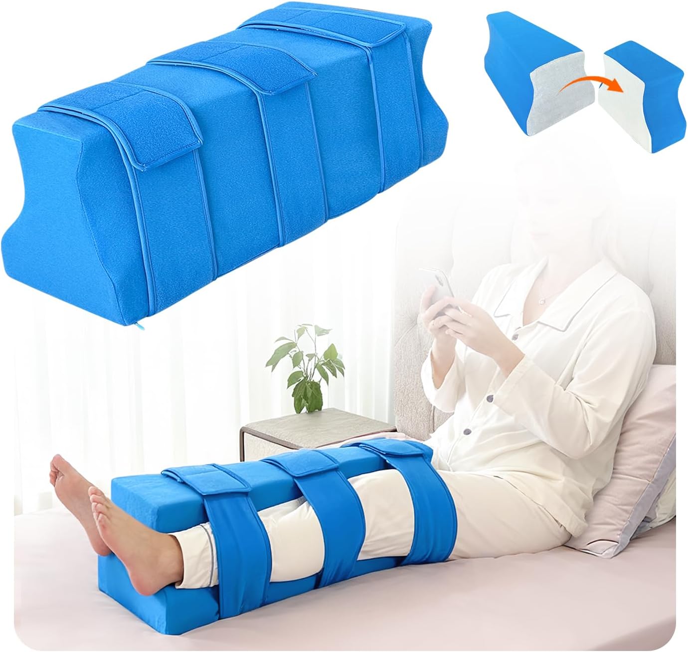 Hip Abduction Pillow - Hip Replacement Kit After Surgery Recovery | 2 in 1 HIPS Abductor Pillow | Adjustable Leg Separator & Knee Wedge Cushion for HIPS Bursitis Pain Relief and Sleeping Support
