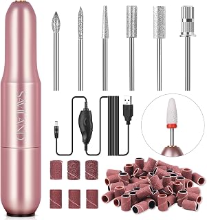SAVILAND Acrylic Electric Nail Drill : Exclusive Love Series Portable Efile Nail Drill Machine Professional Complete Drill Bits for Remove Acrylic Nails Manicure & Toenails Nail Care Home Salon DIY