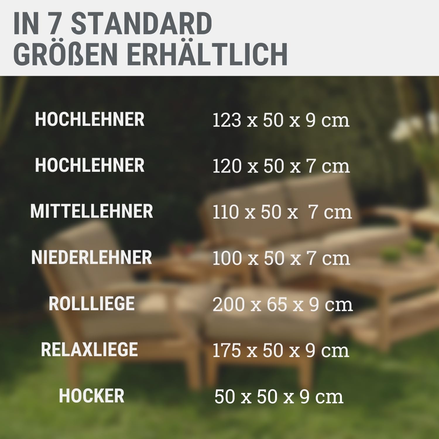 Auflage Relaxliege Papagei I Gartenliege Polster 175x50x9cm I hochwertige & Pflegeleichte Liegenauflage I Wetter- & formbeständige Liegen-Auflage I KTH3 Liegestuhlauflage