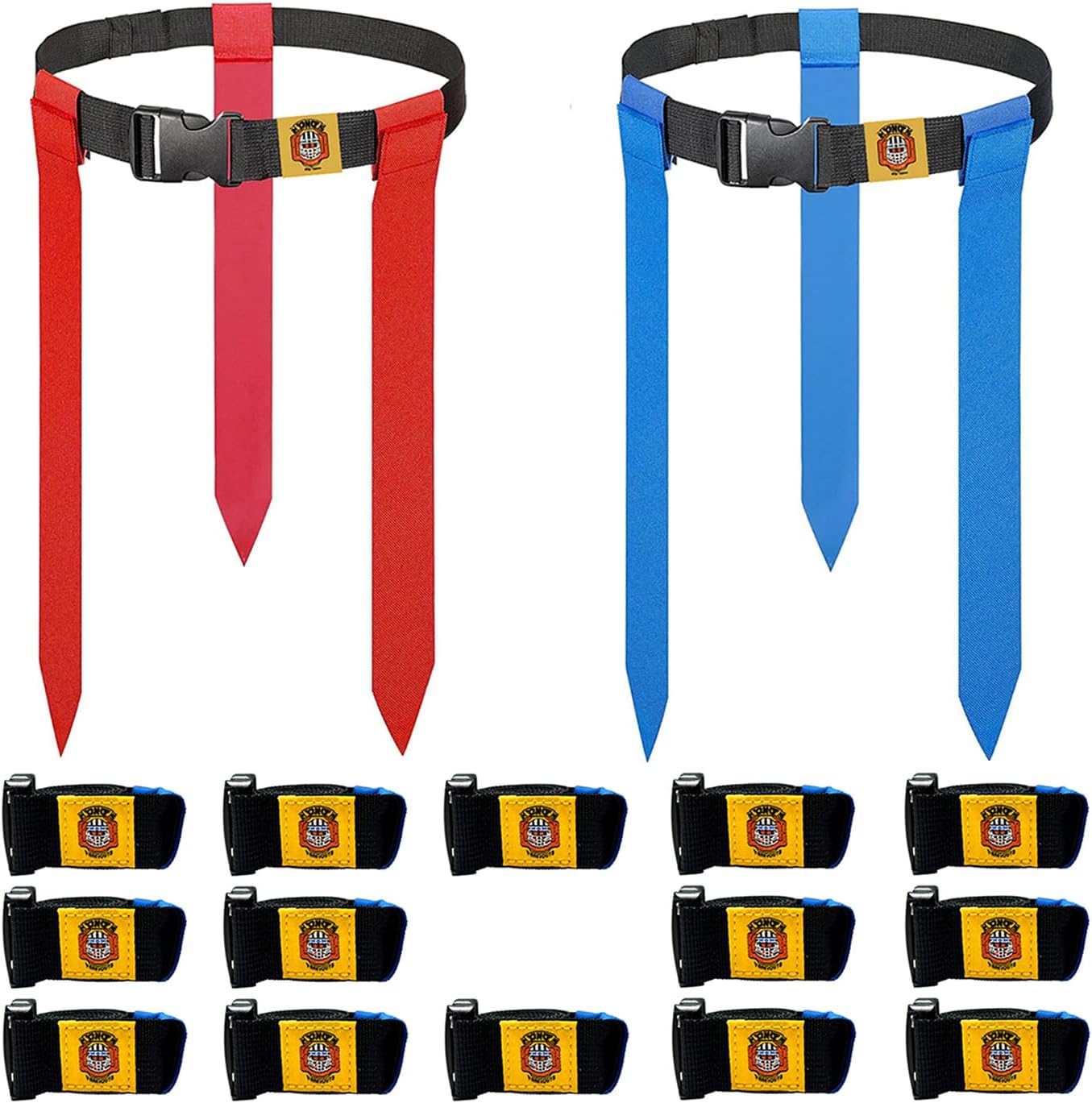 Flag Football Belts for Kids&Adult 6/10/14 Adjustable Flag Football Set 14 Player With 42 Flags For Flag Football Flags Belts