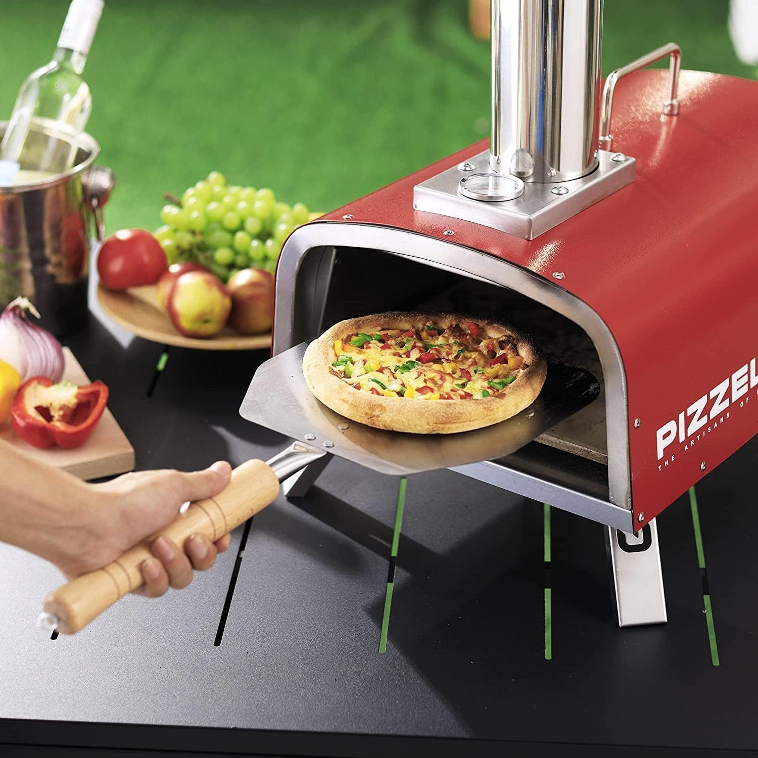 PIZZELLO Pierre à pizza carrée en cordiérite de 30,5 x 30,5 cm, parfaite pour four, barbecue et grill