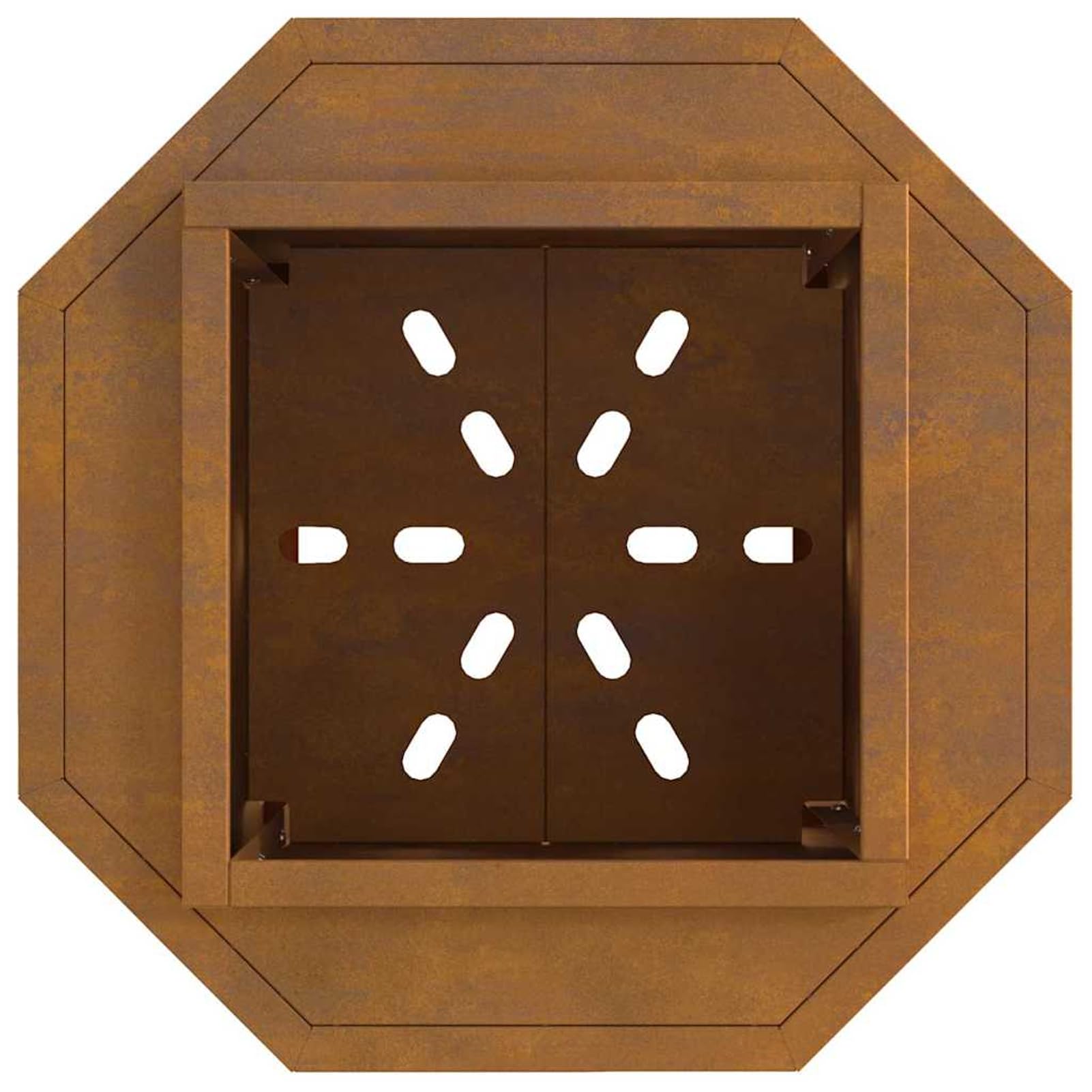 Gecheer Fogata Moderna sin Humo para Jardines y Terrazas - Acero Autopatinable, 38x38x51 cm, Resistente hasta 600 ℃